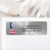 Delaware Silver American Flag Patriotic Etiket (Insitu)