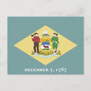 Delaware Staatsvlag De Eerste Staat Wapen Briefkaart