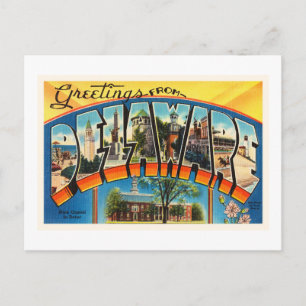 Delaware State DE Old Vintage Travel Briefkaart- Briefkaart