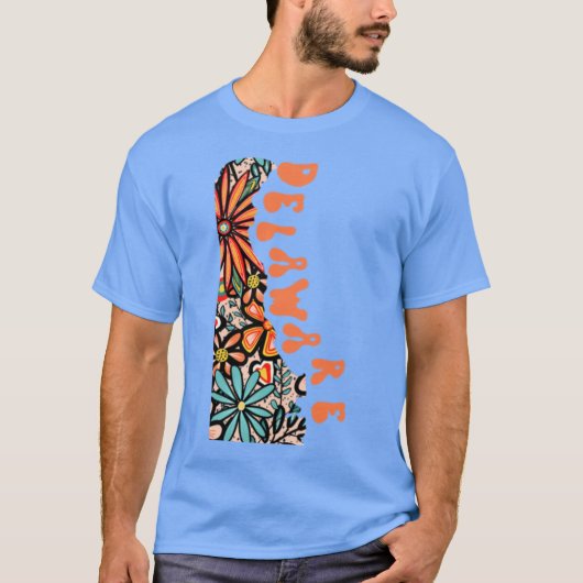 Delaware State Design Artist Designed Illustration T-shirt (Voorkant)