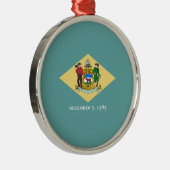 Delaware State Flag Design Decor Metalen Ornament (Rechts)