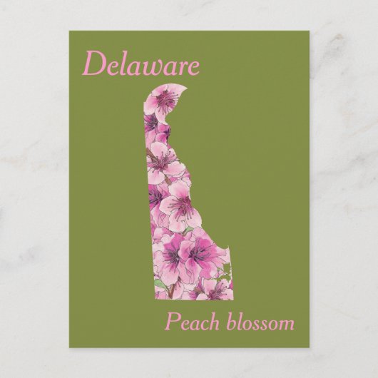Delaware State Flower Collage Map Briefkaart (Voorkant)