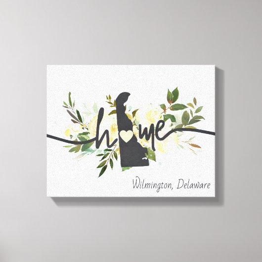 Delaware State gepersonaliseerd uw huis stad rusti Canvas Afdruk (Voorkant)