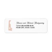 DELAWARE State Map met hart - ELKE KLEUR! Etiket (Voorkant)
