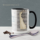 Delaware State Outline Rustic Wood Mug Mok
