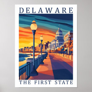 Delaware the First State USA Travel Place Poster