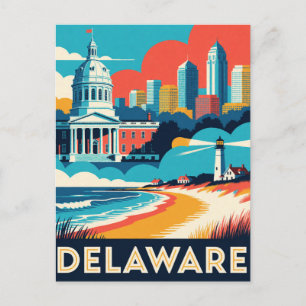 Delaware USA Atlantische Stranden Koloniale Geschi Briefkaart