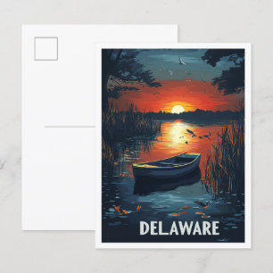Delaware USA Illustratie Reizen Briefkaart