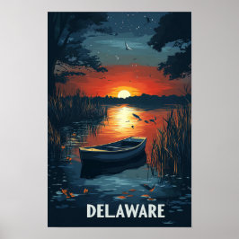 Delaware USA  Illustratie Reizen Poster