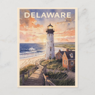 Delaware USA Reis in Retro Stijl Briefkaart