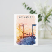Delaware USA  Waterverf Reizen Briefkaart (Staand voorkant)