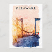 Delaware USA  Waterverf Reizen Briefkaart (Voorkant)