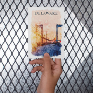 Delaware USA  Waterverf Reizen Briefkaart