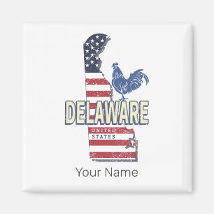 Delaware Verenigde Staten Retro State Kaart  Veren Magneet