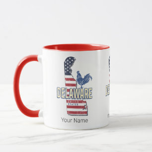 Delaware Verenigde Staten Retro State Kaart  Veren Mok
