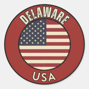 Delaware Verenigde Staten van Amerika Ronde Sticker