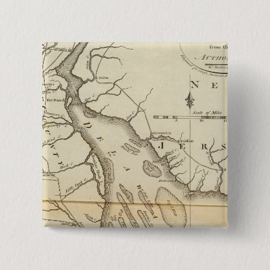 Delaware Vierkante Button 5,1 Cm (Voorkant)