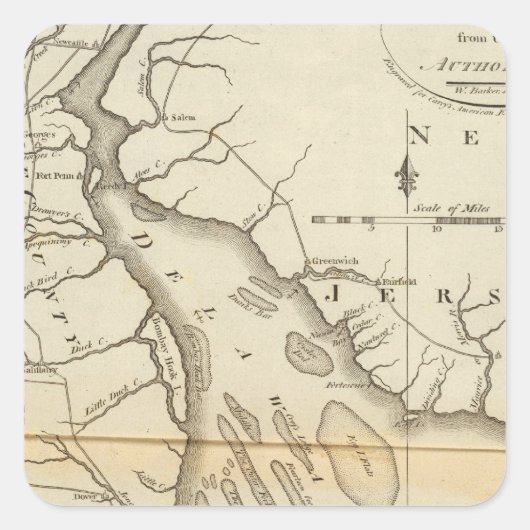 Delaware Vierkante Sticker (Voorkant)