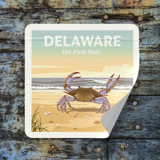  Delaware Vierkante Sticker