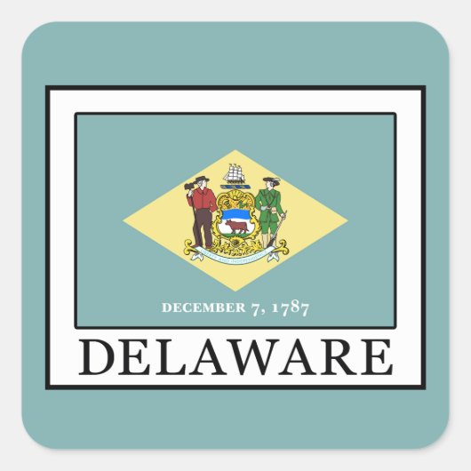 Delaware Vierkante Sticker (Voorkant)