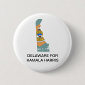 DELAWARE voor Kamala Harris 2024 Button (Voorkant)