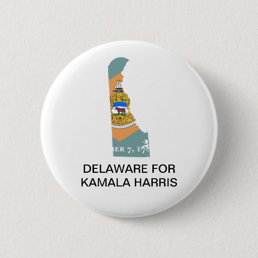 DELAWARE voor Kamala Harris 2024 Button (Voorkant)