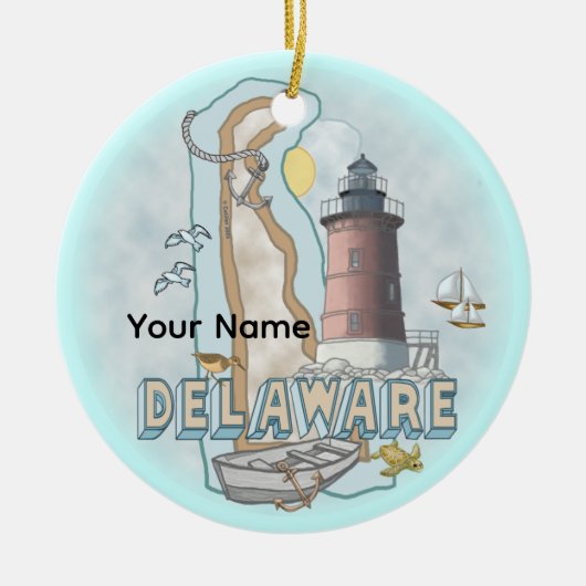Delaware Vuurtoren Keramisch Ornament (Voorkant)
