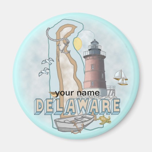Delaware Vuurtoren magneet (Voorkant)