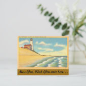 Delaware, vuurtoren, Rehoboth Beach Briefkaart (Staand voorkant)