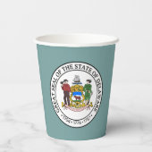 Delawarean Flag & Seal, Delaware Papieren Bekers (Achterkant)