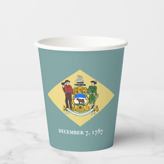 Delawarean Flag & Seal, Delaware Papieren Bekers (Voorkant)
