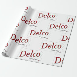 Delco sinds 1789 rood zwart en grijs cadeaupapier