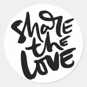 Delen Liefde Kunst Quote Kunst Motivatie Kunst Lie Ronde Sticker