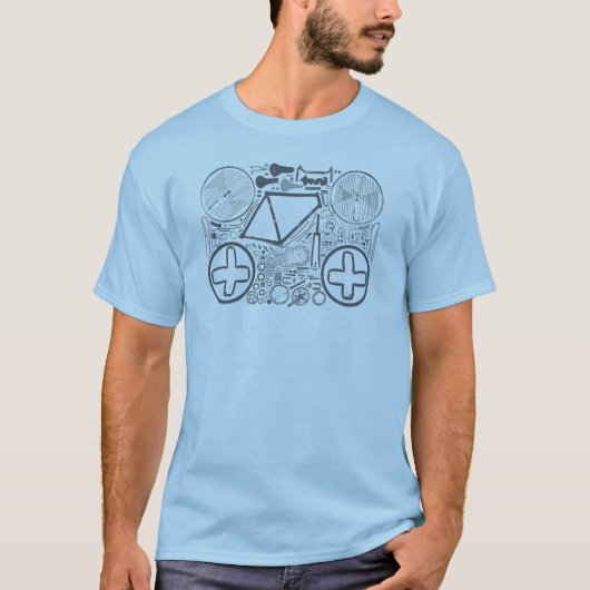 Delen van een fiets t-shirt (Voorkant)