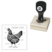 Delen van kippen 	rubberstempel (Gestempeld)