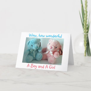 DELEN VAN TWEEMALIG/TWINE GIRL CONGRATULATIES KAART