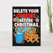 Delete Cookies Funny Christmas Cookie Kaart (Voorkant)