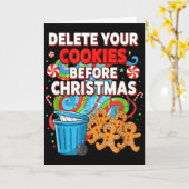 Delete Cookies Funny Christmas Cookie Kaart (Gele Bloem)