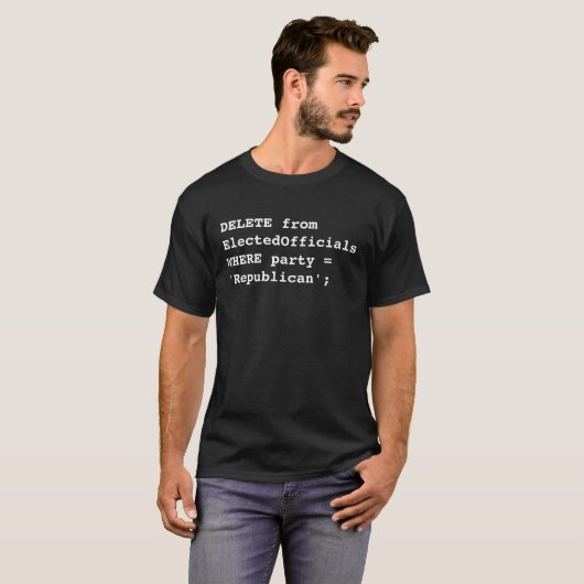 DELETE Republikeinen: Anti-republikeinse Unix T-Sh T-shirt (Voorkant volledig)