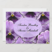 deletPurple Pansy Wedding Uitnodiging (Achterkant)