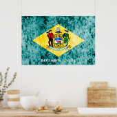 Deleware State Flag Grunge Poster (Keuken)