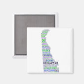 Deleware Word Cloud Magneet (Voorkant / Achterkant)