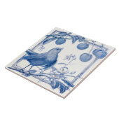 Delft Bird Cherry Thief Wall Decor Art Deco Tegeltje (Zijkant)