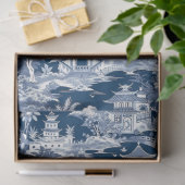 delft blauw Chinoiserie china pagode Tissuepapier (Geschenk)