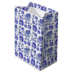 Delft Blauw Kerst slee Kado Doos Nederlandse Folkl Medium Cadeauzakje