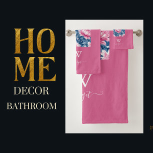 delft bleu & rose élégant Floral moderne