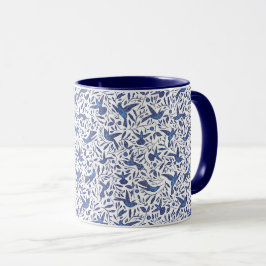 Delft Blue Birds Pattern Mok