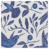 Delft Blue Birds Seamless Pattern Stof (Close Up)