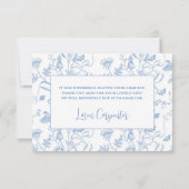 Delft Blue Chinoiserie Baby shower garçon Merci (Dos)