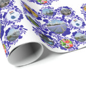 Delft Blue Delftware Holland Patroon Cadeaupapier (Rol Hoek)